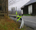 Hy-Viz reflective panels, utility poles, reflectors,